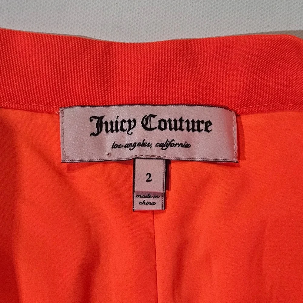Juicy Couture Shorts Womens 2 Orange Chino Flat Front Zip‎ Lined Pockets Summer